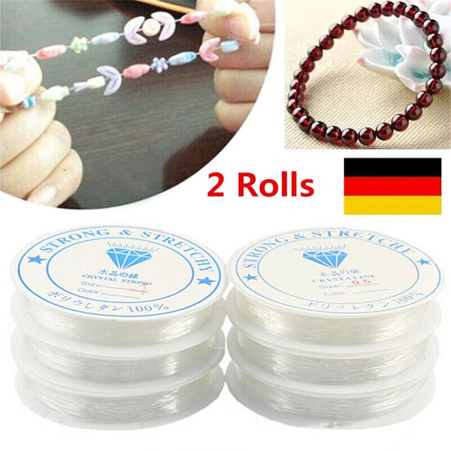 2x Schmuckdraht Perlenfaden Nylon unelastisch transparent Schnur Faden Schnur DE