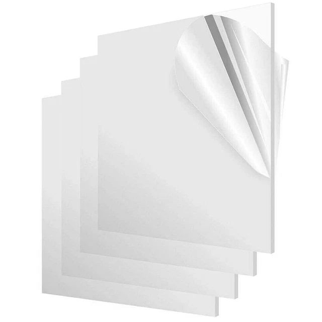 Acrylic Sheet Clear Cast Plexiglass 8 X 8" Square Panel 0.04" Thick 1Mm Clear