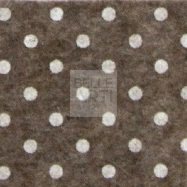 Panno Lenci 1 Mm 30X40 Cm Marrone Melange/Bianco A Pois