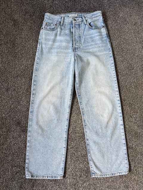 Levi's Ladies Ribcage Straight 29 Jeans Button Fly Light Denim Blue W29 L27