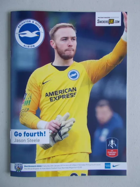 2019/01/26 Brighton & Hove Albion V West Bromwich Albion Programme And Teamsheet