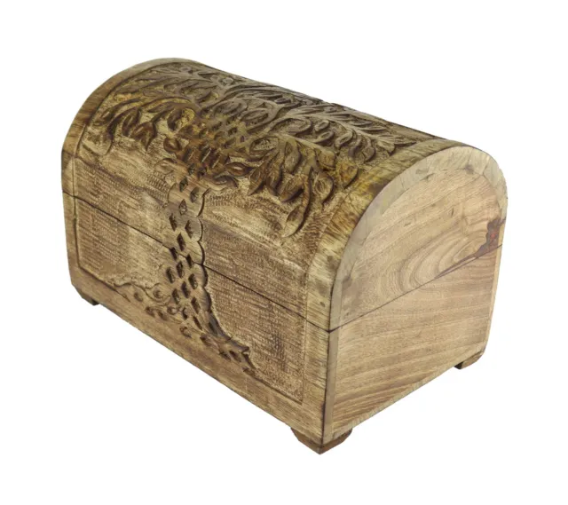 Budawi® Schatzkiste Holztruhe Holzbox Holzkiste Lebensbaum aus Mangoholz klein 2