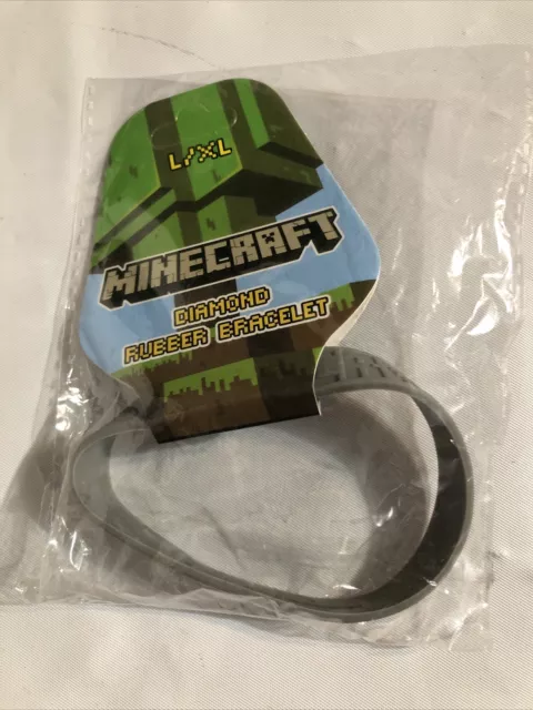 Official Minecraft JINX Diamond Ore Rubber Bracelet L/XL Large. New. 2013. 3+