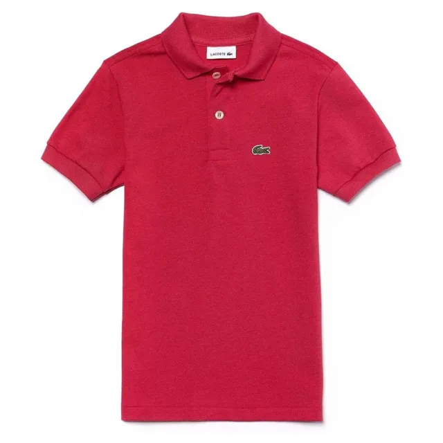 Lacoste Boys Polo Shirt Kid Dark Pink Classic Pique Short Sleeve Top