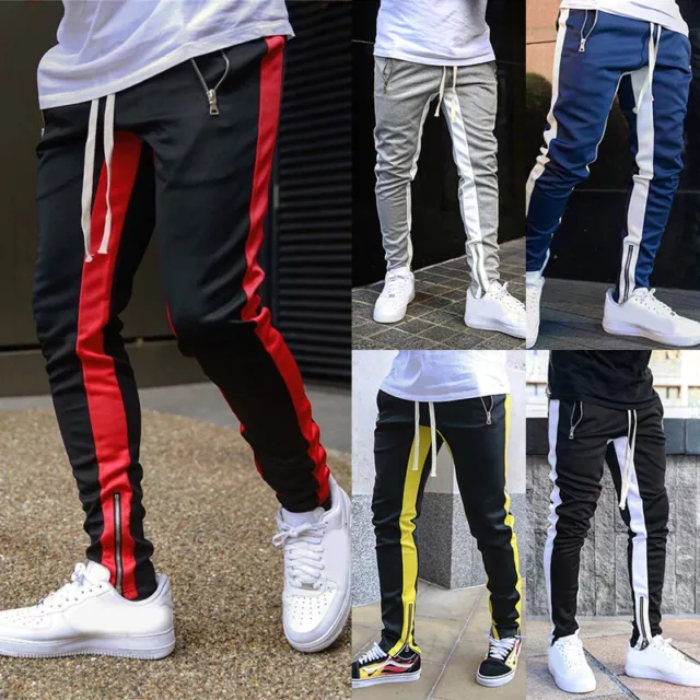 Pantaloni da Jogging per Uomo Slim Fit Tuta Sportiva Pile Palestra Sudare ^