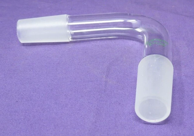 CHEMGLASS 14/20 Inner Joint 75° Angle Bent Distillation Adapter