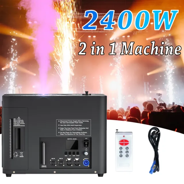 2400W LED Smoke Machine Cold Spark Machine Wedding Party Event DXM Stage Effects