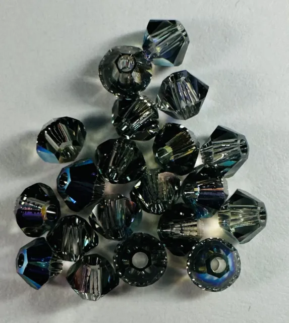 Swarovski 5328 4mm Black Diamond Bicones #24 Beads