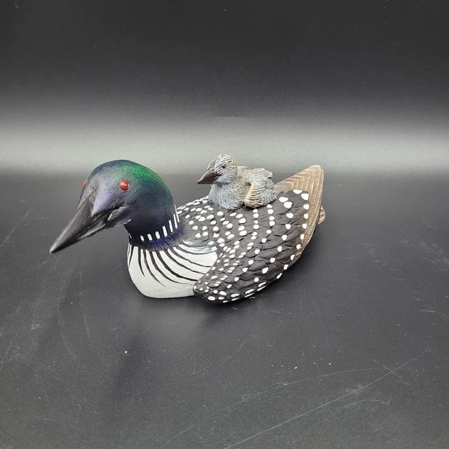 Heritage Decoys Hand Crafted Loon with Chick Miniature 7.25in by J. B. Garton