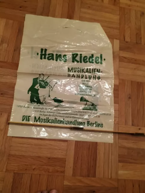 1  Plastiktüte,, Musikalienhandlung Riedel. Original für Sammler