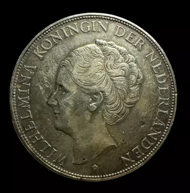 1930 Netherlands 2½ Two Half Gulden Wilhelmina Silver Coin FREE COMBINED POST 2