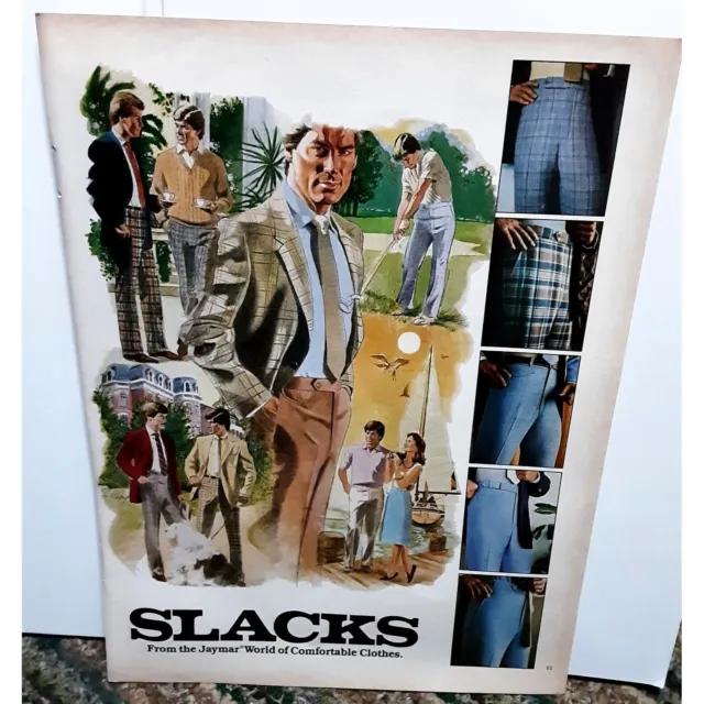 1982 Jaymar Mens Slacks Pants Vintage Print Ad Original 80s