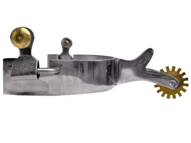 Showman Stainless Steel Spurs w/ Brass Rowels & Buttons
