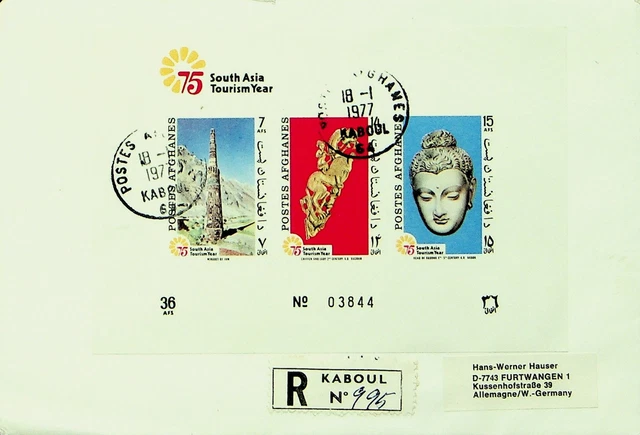 Sephil Afghanistan 1977 3v 75 Süden Asien Tourismus Jahr Regd Abdeckung Sich