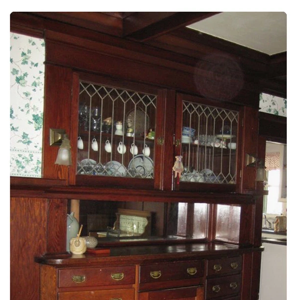 Heritage Lead glass Cabinet Kitchen door inserts 2