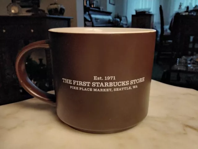 Vintage First Starbucks Store Pike Place Market Seattle 1971 Cup Brown Matte Mug