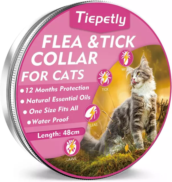 Collare Antiparassitario per Gatti, Collare Antipulci Gatto,8 Mesi Di Protezione