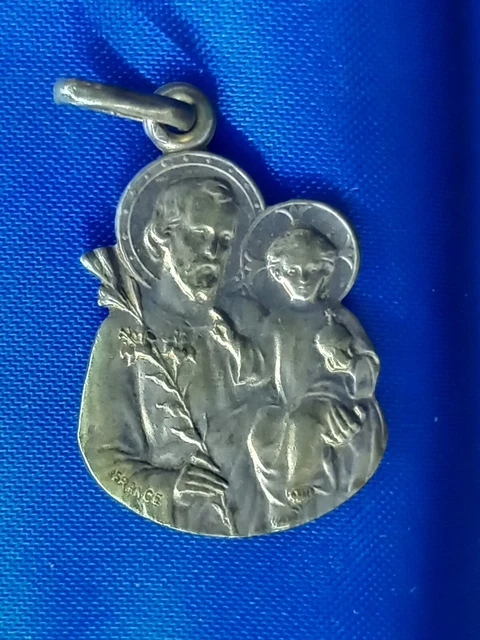 Pendentif Médaille Ancien En Argent Massif 925 - Saint Christophe - Religieux - Occasion