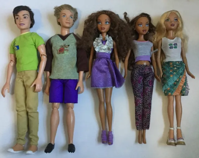 My Scene Barbie Lot Of 6 Dolls w/Mixed Assort of Clothes, Shoes
