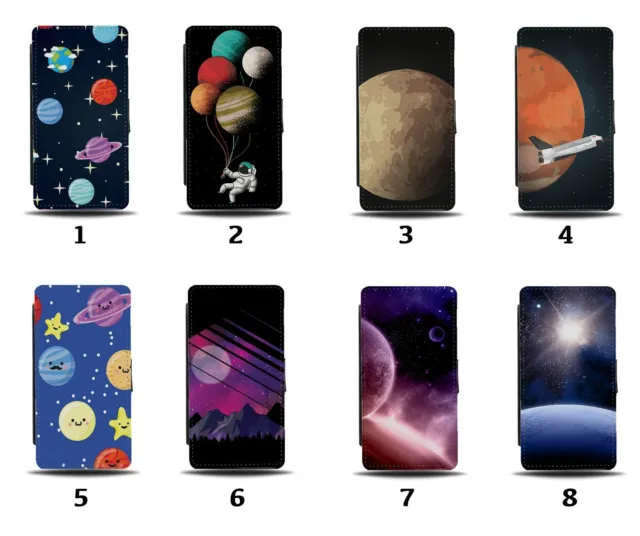 Custodia a portafoglio flip pianeti stelle spaziali pianeta luna astronauti bambini cartone animato 8059