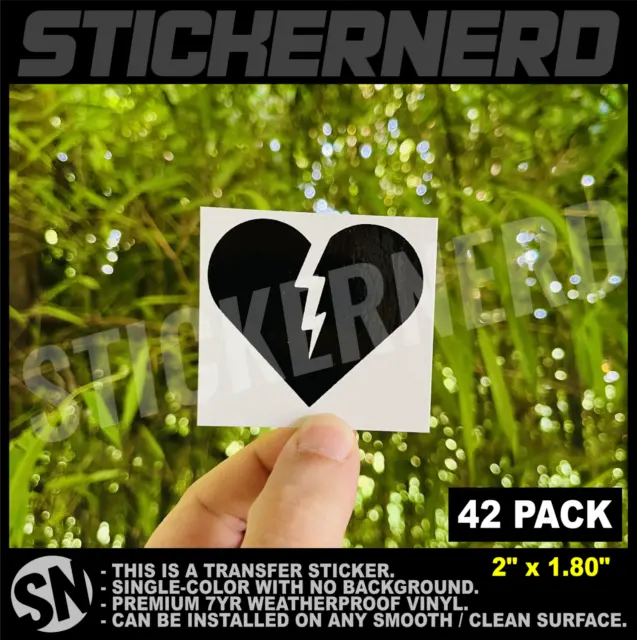 Broken Heart Sticker Pack - 42pcs - Vinyl Car Decals - Decal Packs - JDM TUNER