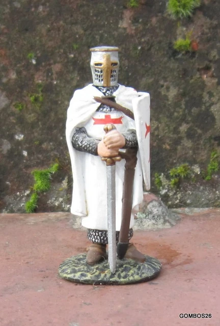 Chevalier templier, XIIe siècle / Figurine en étain 54 mm - France