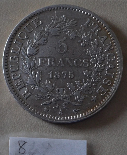 ANCIENNE MONNAIES DE 5 FRANCS en argent de 1875 A Réf 8 EUR 18,00 PicClick FR