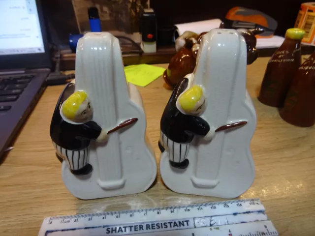 Carlton Ware Novelty  SALT AND PEPPER, MAN PLAYING CELLO