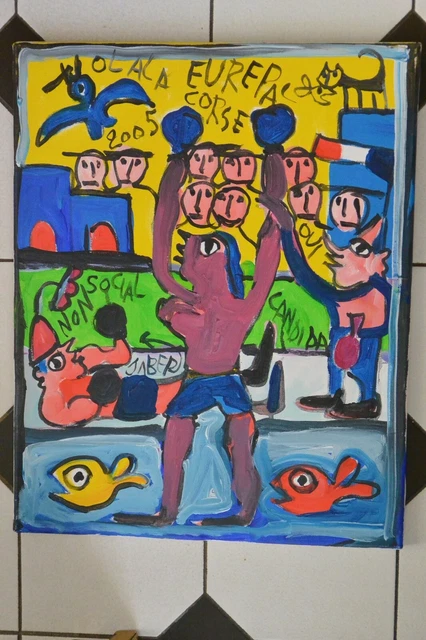 jaber art brut acrylique sur toile