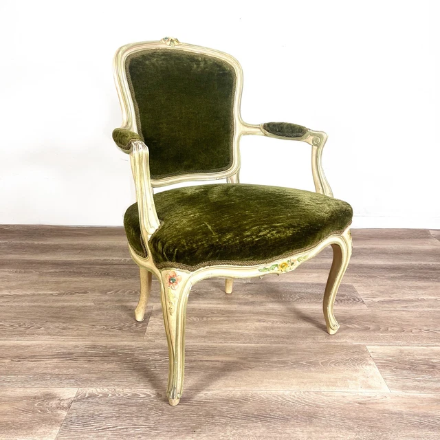 Poltrona Verde - Poltrona Con Schienale E Braccioli - Gambe E Cuscini In Legno Velluto Teddy