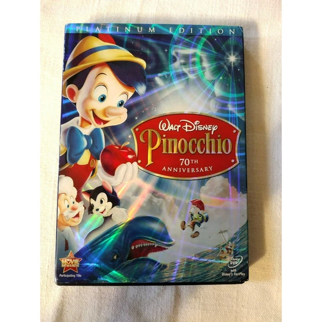 Like NEW Walt Disney's Pinocchio Platinum Edition 2 Disc DVD 70th Anniversary