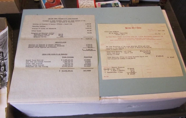 1925 New York Chicago and St. Louis Railroad Nickel Plate Road Salary Documents