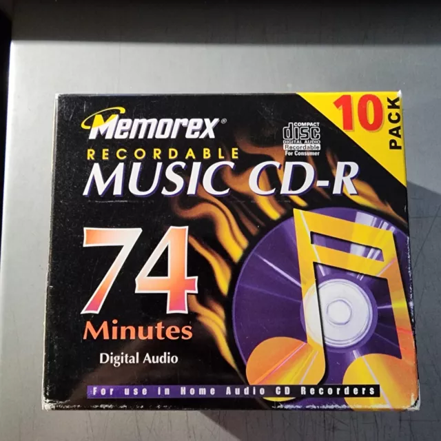 Memorex Recordable Music CD-R 74 Minutes 10pack CDR Blank Compact NEW IN BOX