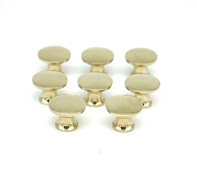 8 Small Brass Knobs Stacking Bookcase Knob Desk Knobs File Cabinet Knobs 5/8"