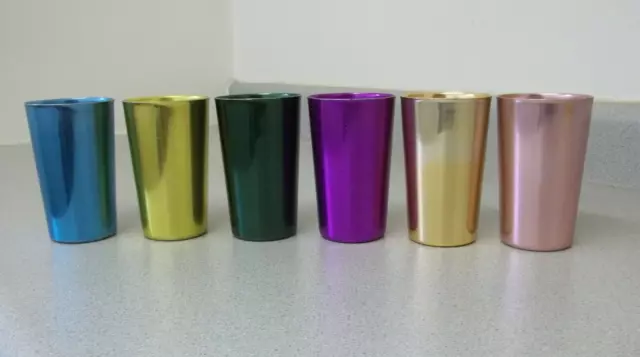 Bascal Aluminum Tumblers Cups Mid-Century Vintage Set of 13 Barware  Drinkware