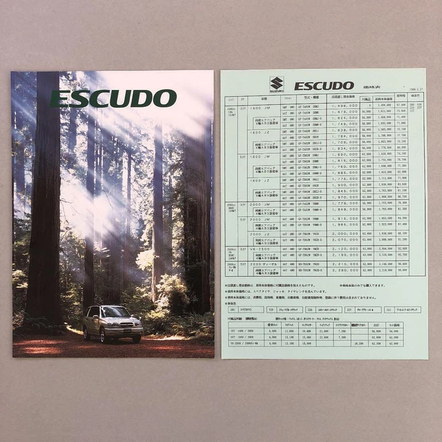 Suzuki 2Nd Generation Escudo Catalog Price List 1998 February Japan YA