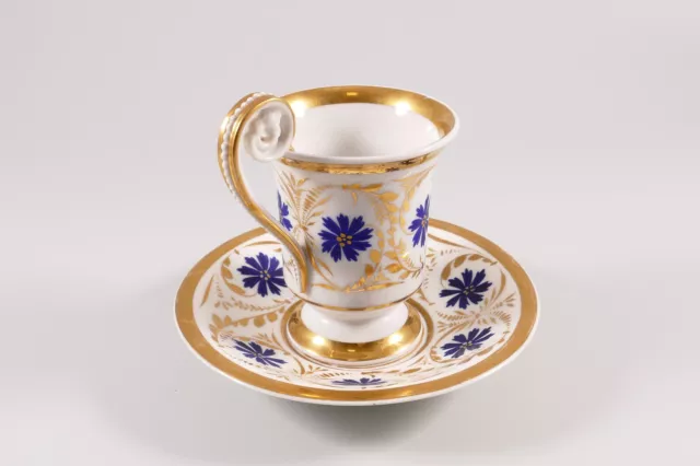 KPM Berlin Prunk- Tasse und Untertasse für die Hausfrau Biedermeier um 1820 3