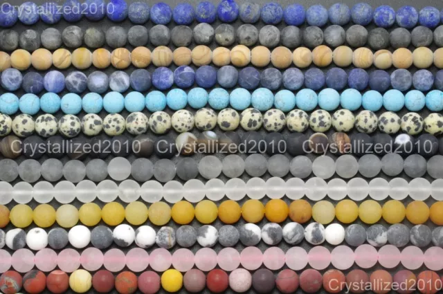 Wholesale Matte Frosted Natural Gemstone Round Loose Beads 4mm 6mm 8mm 10mm 12mm