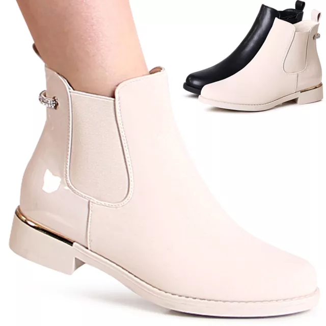Femmes Chelsea Bottes Bottines Paillettes Bottines Cheville Bottines