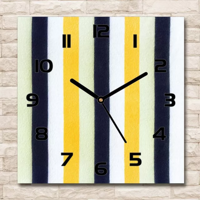 Reloj Decorativo de Vidrio Templado Estilo Moderno Variantes 30x30 Fondo rayado