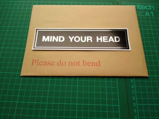 Mind Your Head Self Adhesive Safety Hazard Warning Label Sticker Sign Durable