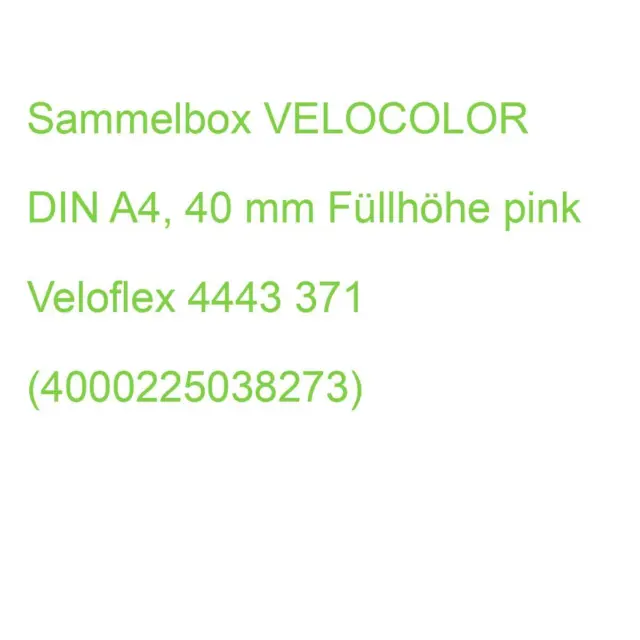 HEFTBOX SAMMELMAPPE A4 40mm Velocolor pink Gummizug Sammelbox