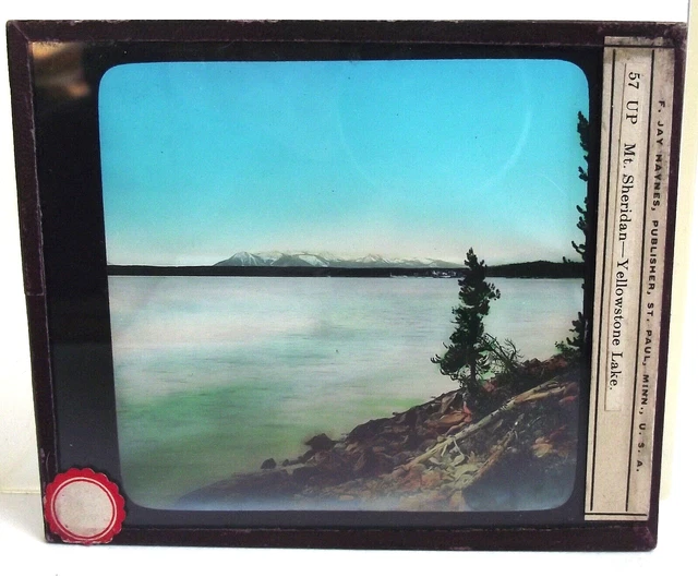 F JAY HAYNES MT SHERIDAN LAKE YELLOWSTONE NATIONAL Magic Lantern Glass slide