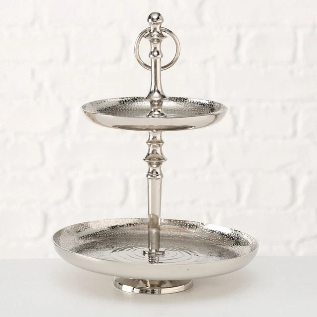 Georg Stiels CASA Etagere Fortuna, Höhe ca. 30 cm  silberzweistöckig, aus