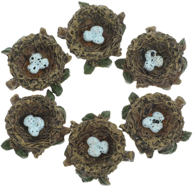 6 Pcs Mini Landscape Decor Faux Bird Nest Fake Nests Eggs Household
