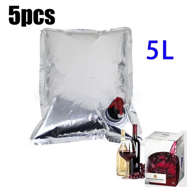 Embalaje sin complicaciones con conveniente reemplazo para bolsas dispensador de vino 5 L
