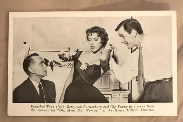 Oh Men!  Oh Women! 1953  Broadway Postcard  Betsy von Furstenberg Gig Young