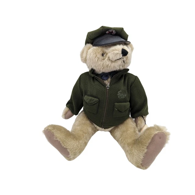 Texaco Ted the full  service bear  in green jacket and cap  18 inch