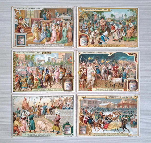 Figurine Liebig - Il Carnevale in Diverse Epoche S.883 - Serie Completa - Ed.Ita