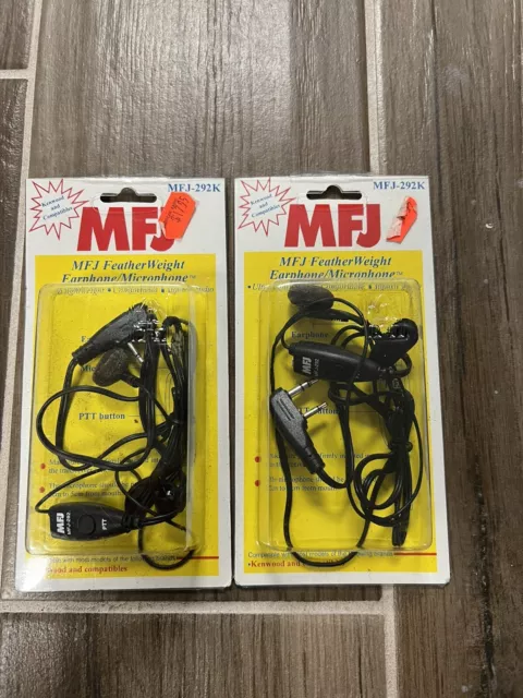 Vintage MFJ-292K Featherweight Earphones/ Microphones NIB Kenwood